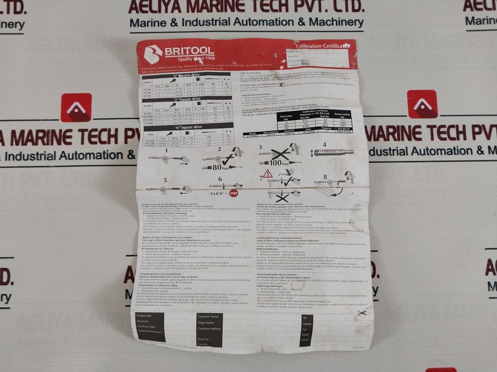 Britool Gvt8400 Classic Mechanical Torque Wrenches 480-940 Nm