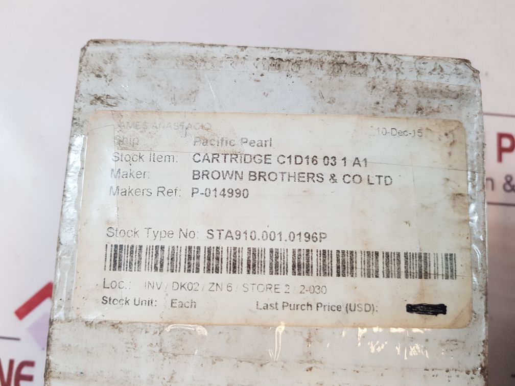 Brown Brothers P-014990 Cartridge C1D16 03 1 A1
