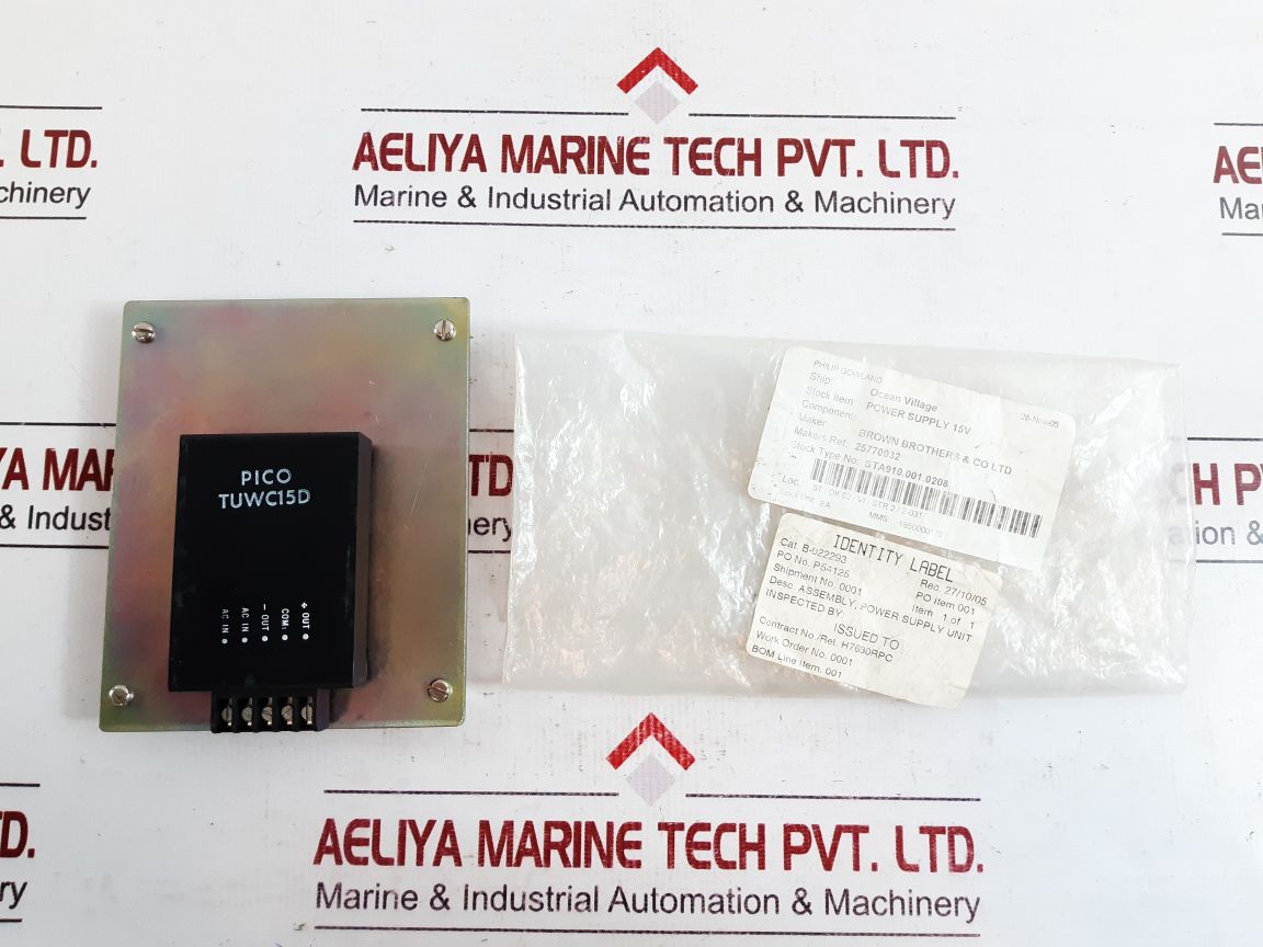 Brown Brothers Tuwc15D Assembly Power Supply Unit B-022293
