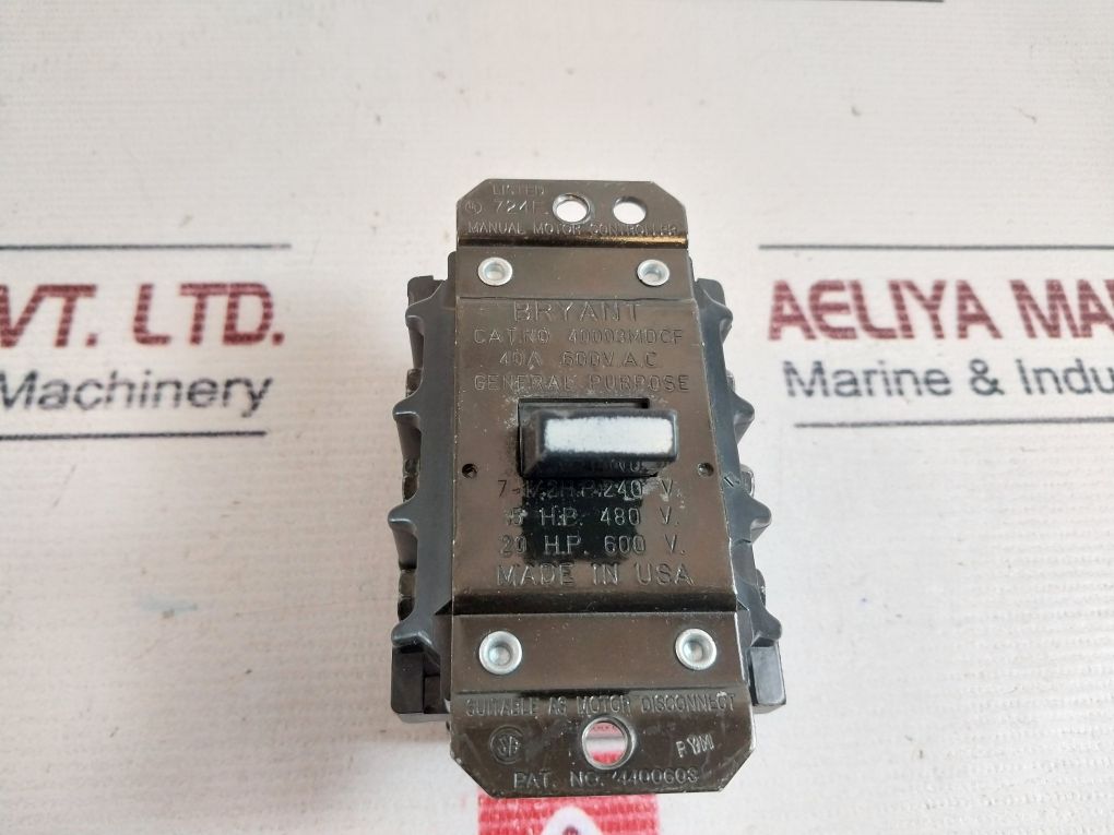 Bryant 40003Mdcf Manual Motor Controller Switch