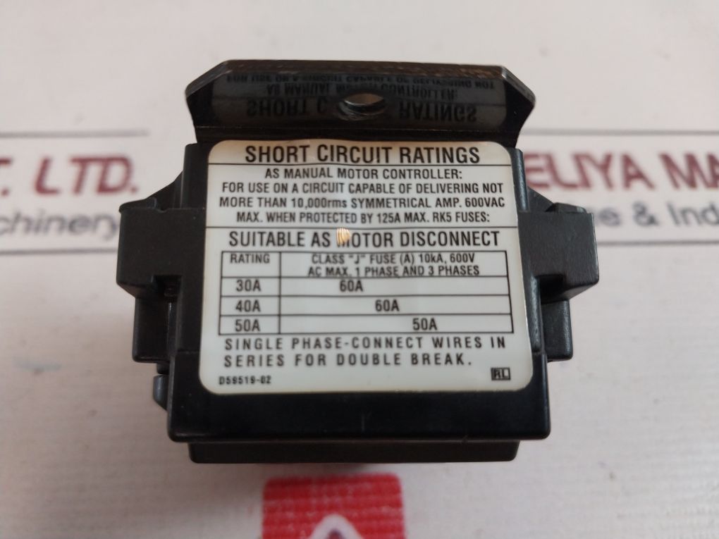 Bryant 40003Mdcf Manual Motor Controller Switch