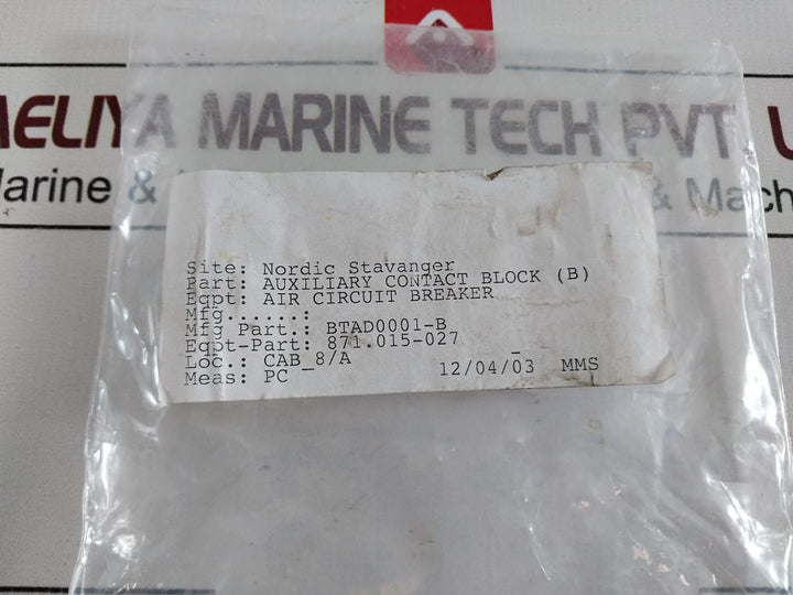 Lot Of 4X Btad0001-b Auxiliary Contact Block