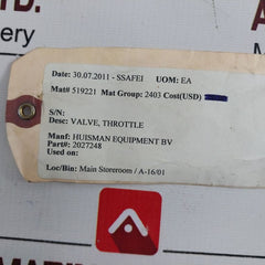 Bucher Hydraulics Srdb-bz-6-1 Throttle Valve