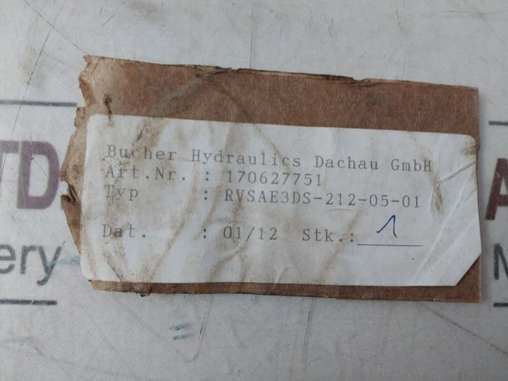 Bucher Rvsae3Ds-212-05-01 Block/Check Valve 170627742