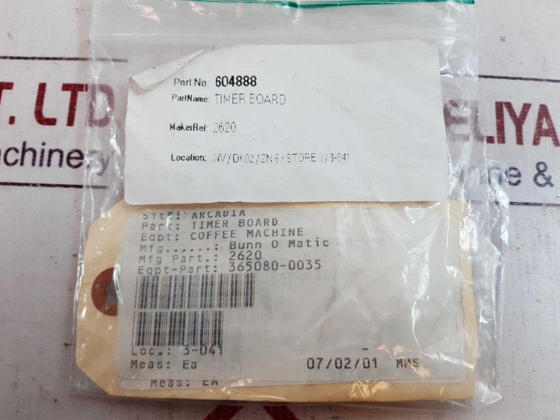 Bunn-o-matic 2620 Timer Board 604888