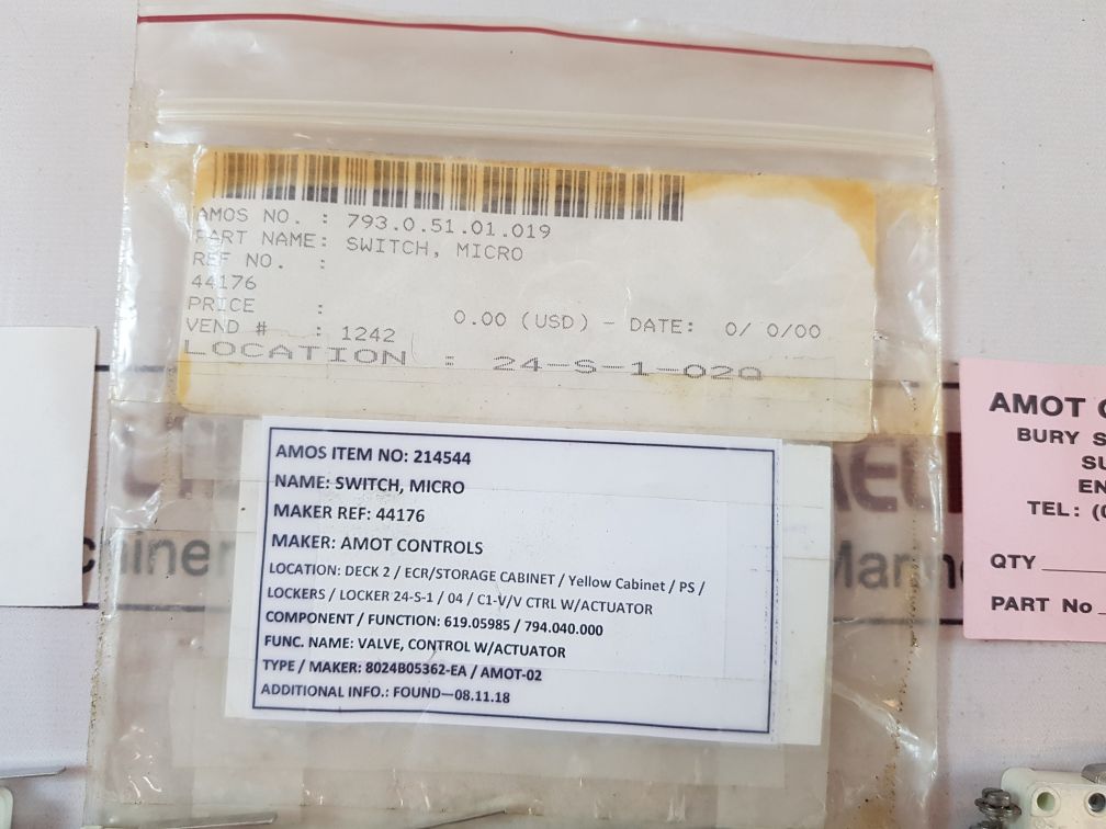 Set Of 4X Burgess V39Y1 Level Micro Switch