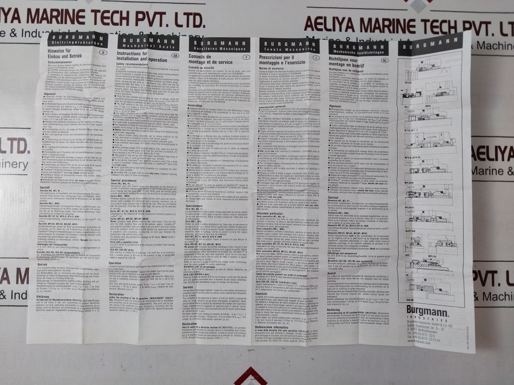 Burgmann Mg1S20/45-z Mechanical Seal 10-1145-00113 Set