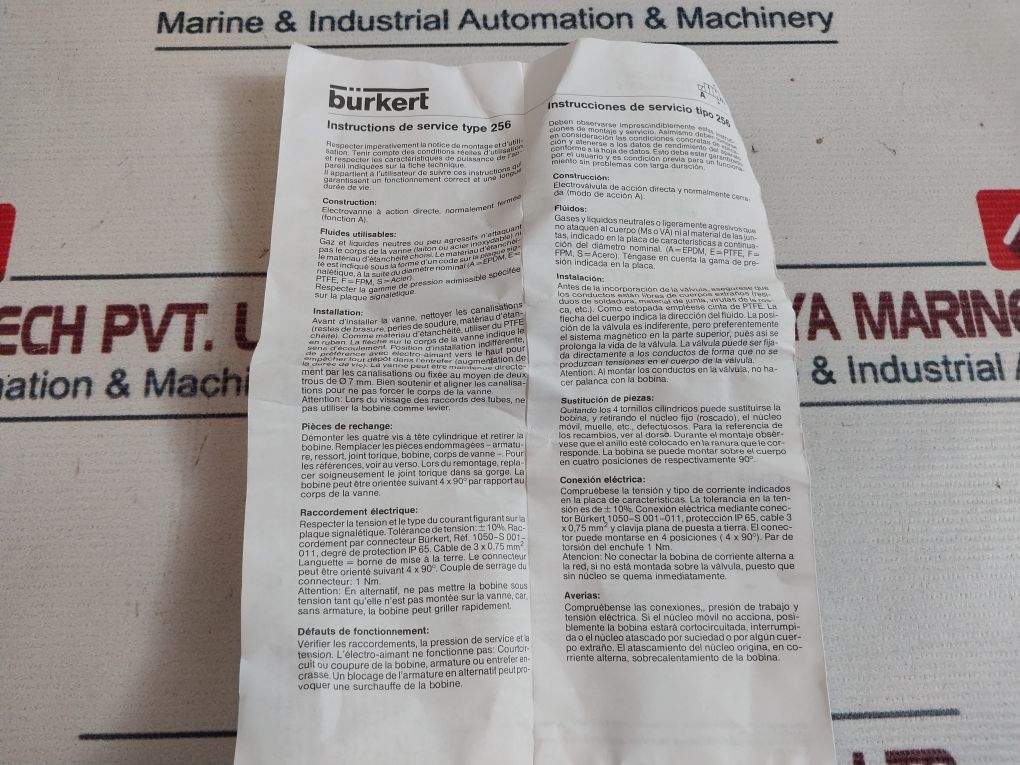 Burkert 0256 A 5,0 Nbr Ms Solenoid Valve G3/8 Pn0-6Bar