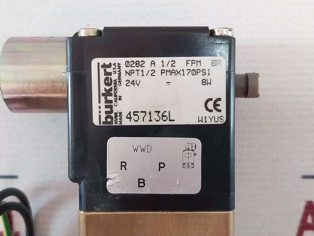 Burkert 0282 A 1/2 Fpm Br Solenoid Valve