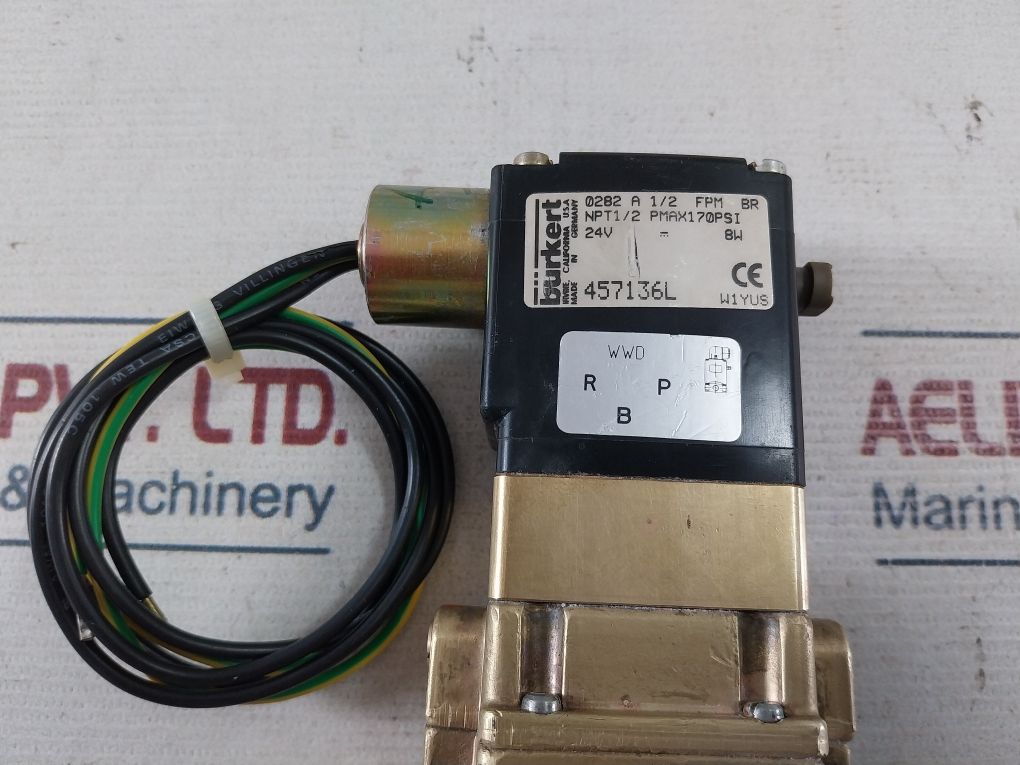 Burkert 0282 A 1/2 Fpm Br Solenoid Valve