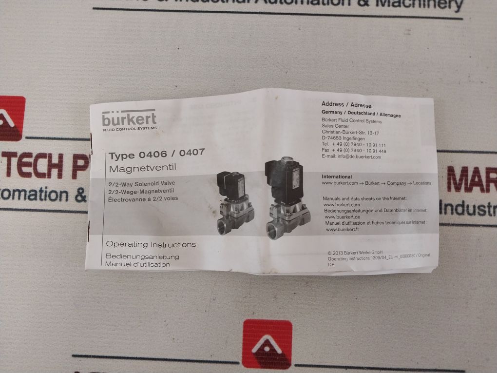 Burkert 0407 A 1 Eg Br Solenoid Valve