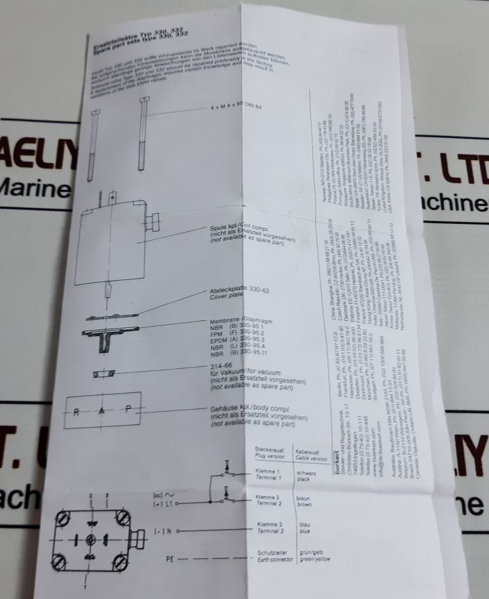 Burkert 186-a-220V 50-60Hz 3/2-way-solenoid Valve Coil
