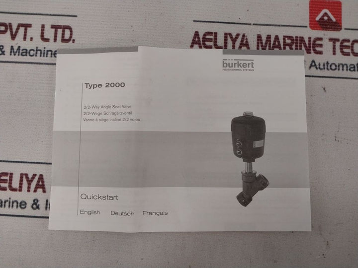 Burkert 2000 A 5/4 Ptfe Bz 2/2-way Angle Seat Valve