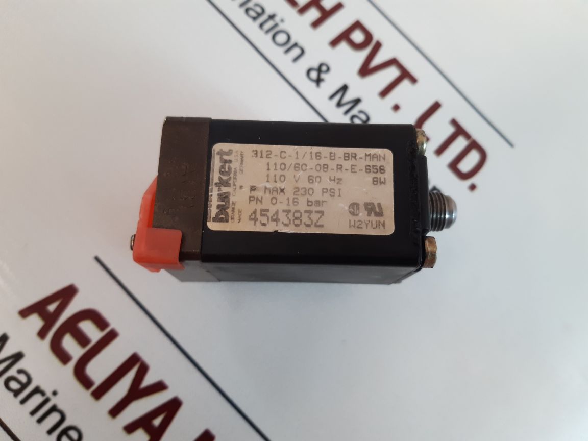 Burkert 312-c-1/16-b-br-man Solenoid Valve
