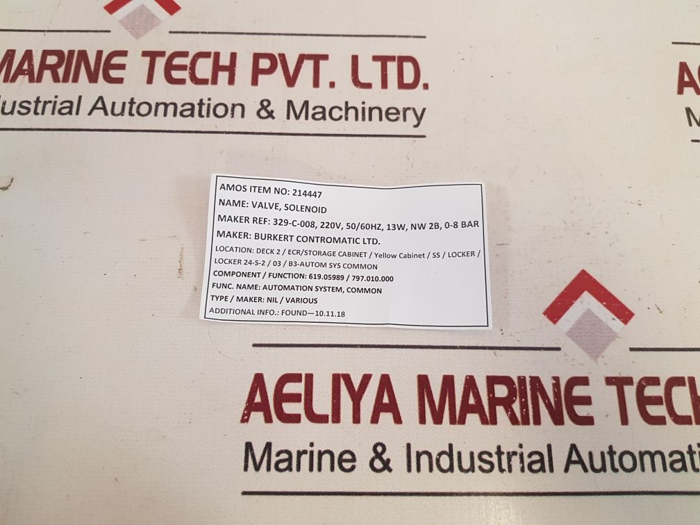 Burkert 329-c-008 Solenoid Valve