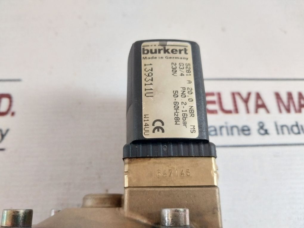 Burkert 5281 A20,0 Nbr Ms Solenoid Valve