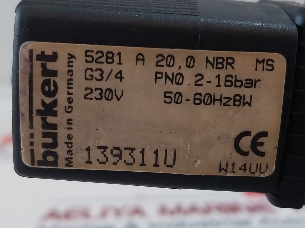 Burkert 5281 A 20,0 Nbr Ms 2/2-way Solenoid Valve Type 181