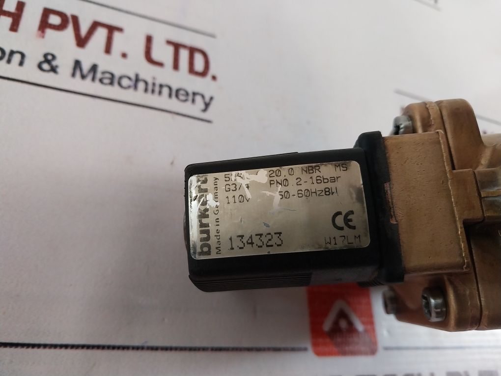 Burkert 5281 A 20,0 Nbr Ms Solenoid Valve 110V 50-60Hz 8W
