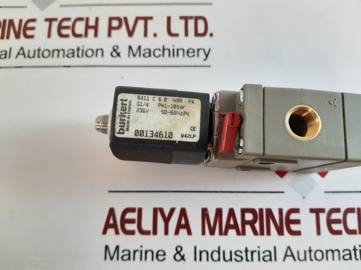 Burkert 5411 C 6,0 Nbr Pa Fluid Control Systems 3/2 Solenoid Valve 230V 50-60Hz