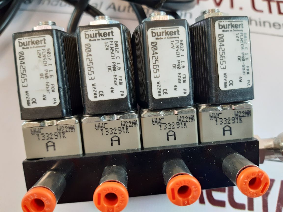 Burkert 6012 C 1,6 Fkm Pa Solenoid Valve With Cables
