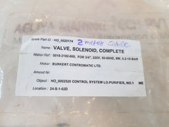 Burkert contromatic 0018-2182-600 solenoid valve with 2 meter cable