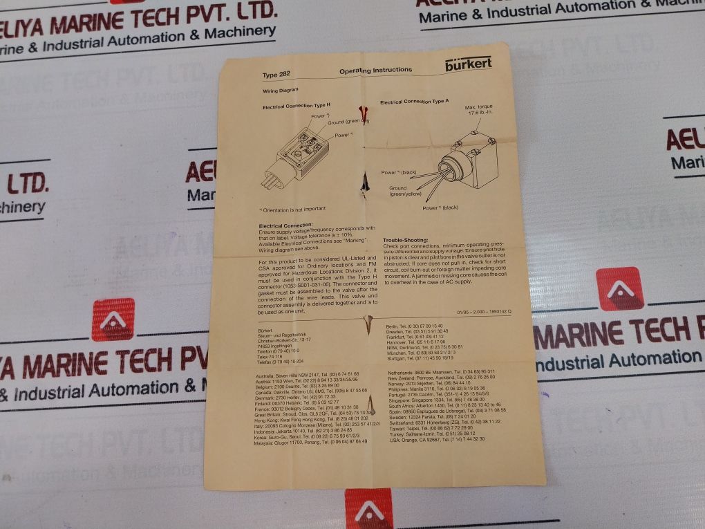 Burkert 282 (Parts Only)