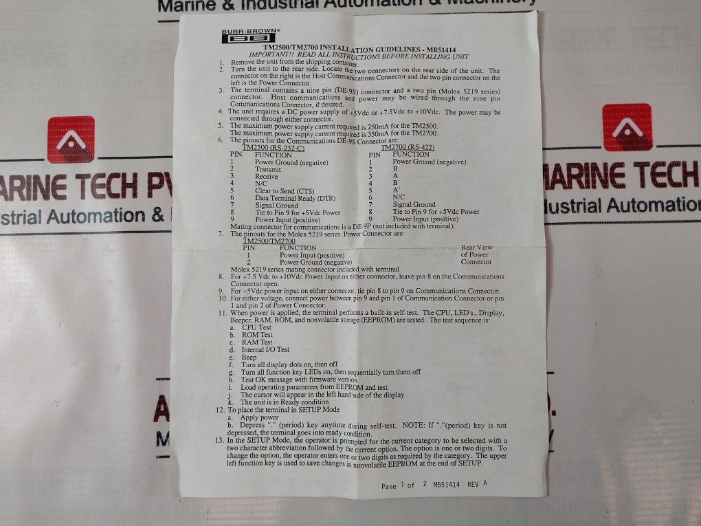 Burr-brown Tm2500