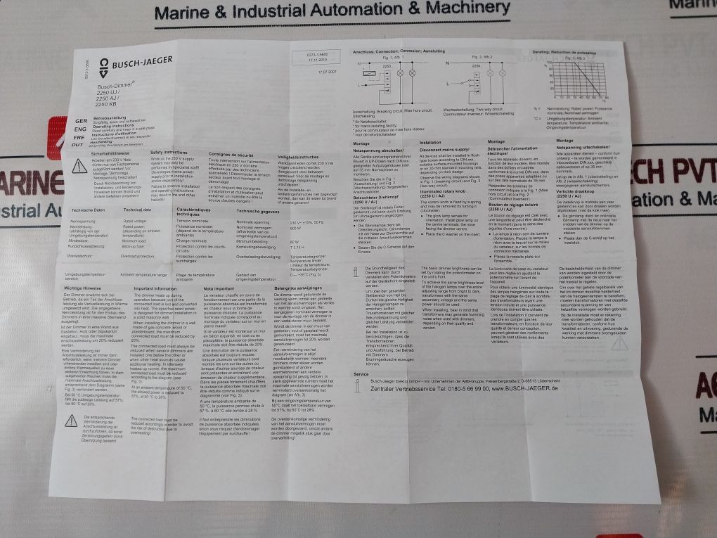 Busch-jaeger 2250 U 600W