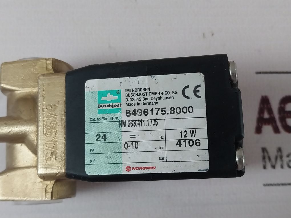 Buschjost Norgren 8496175.8000 Solenoid Valve 24V
