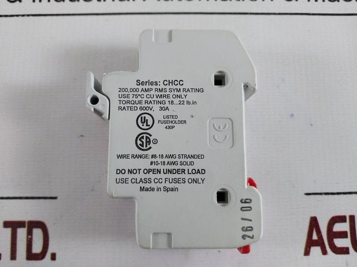 Lot Of 5X Bussmann Chcc1Di Fuse Holder 600V,30A