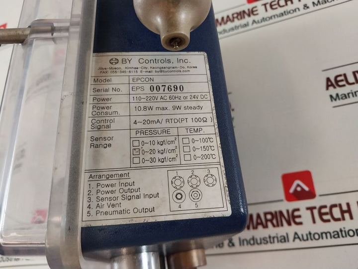 By Controls Epcon Electro-pneumatic Controller 0-20 Kgf/Cm2