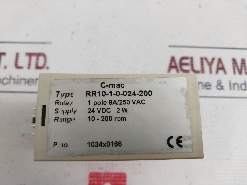 C-mac Rr10-1-0-024-200 Tachometer Relay 24 Vdc 2 W
