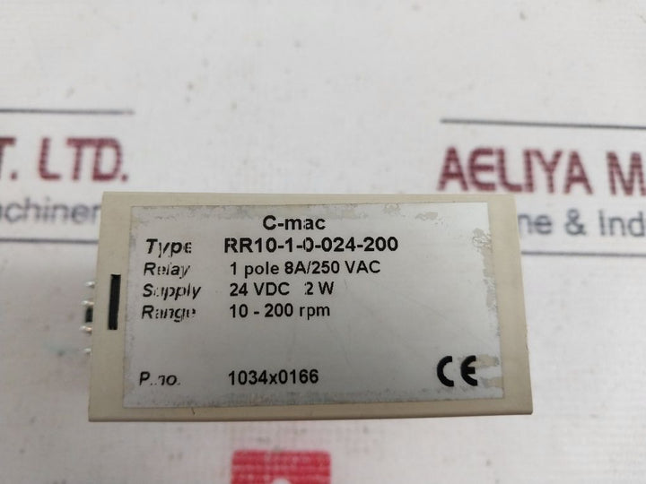 C-mac Rr10-1-0-024-200 Tachometer Relay 24 Vdc 2 W