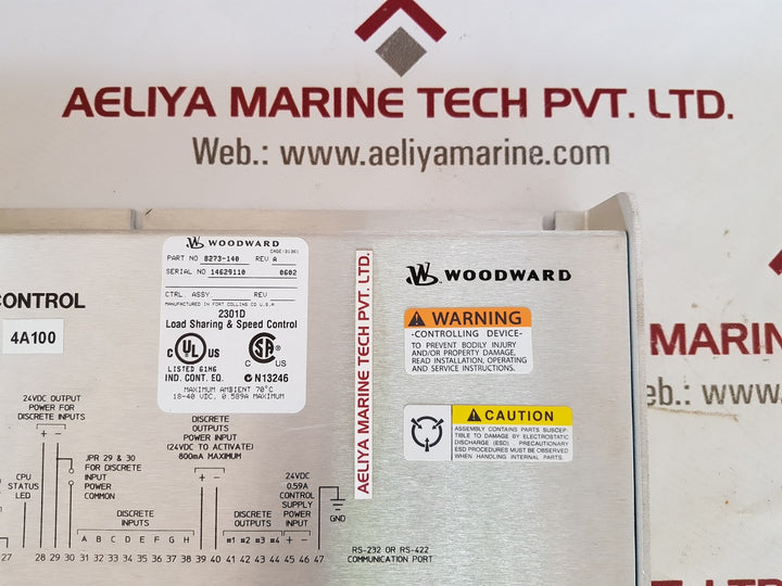 woodward 8273-140 2301d digital load sharing & speed control