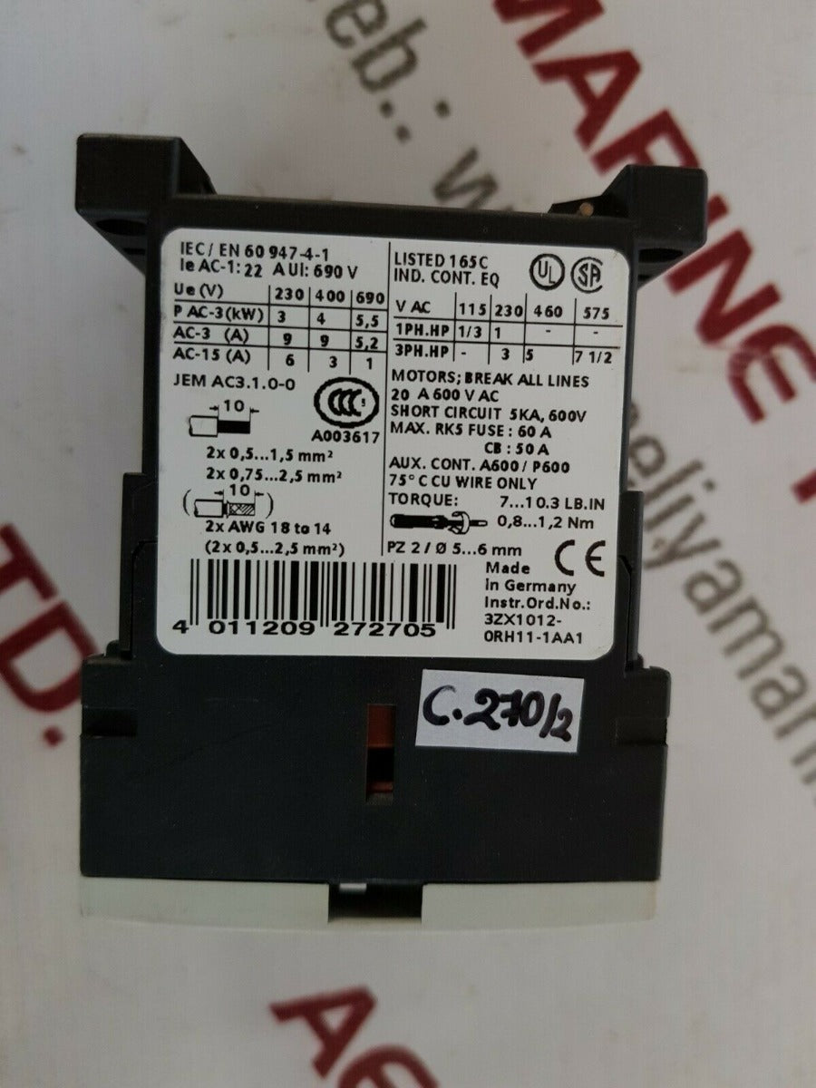 Siemens sirius 3rt1016-1bb41 motor starter contactor relay