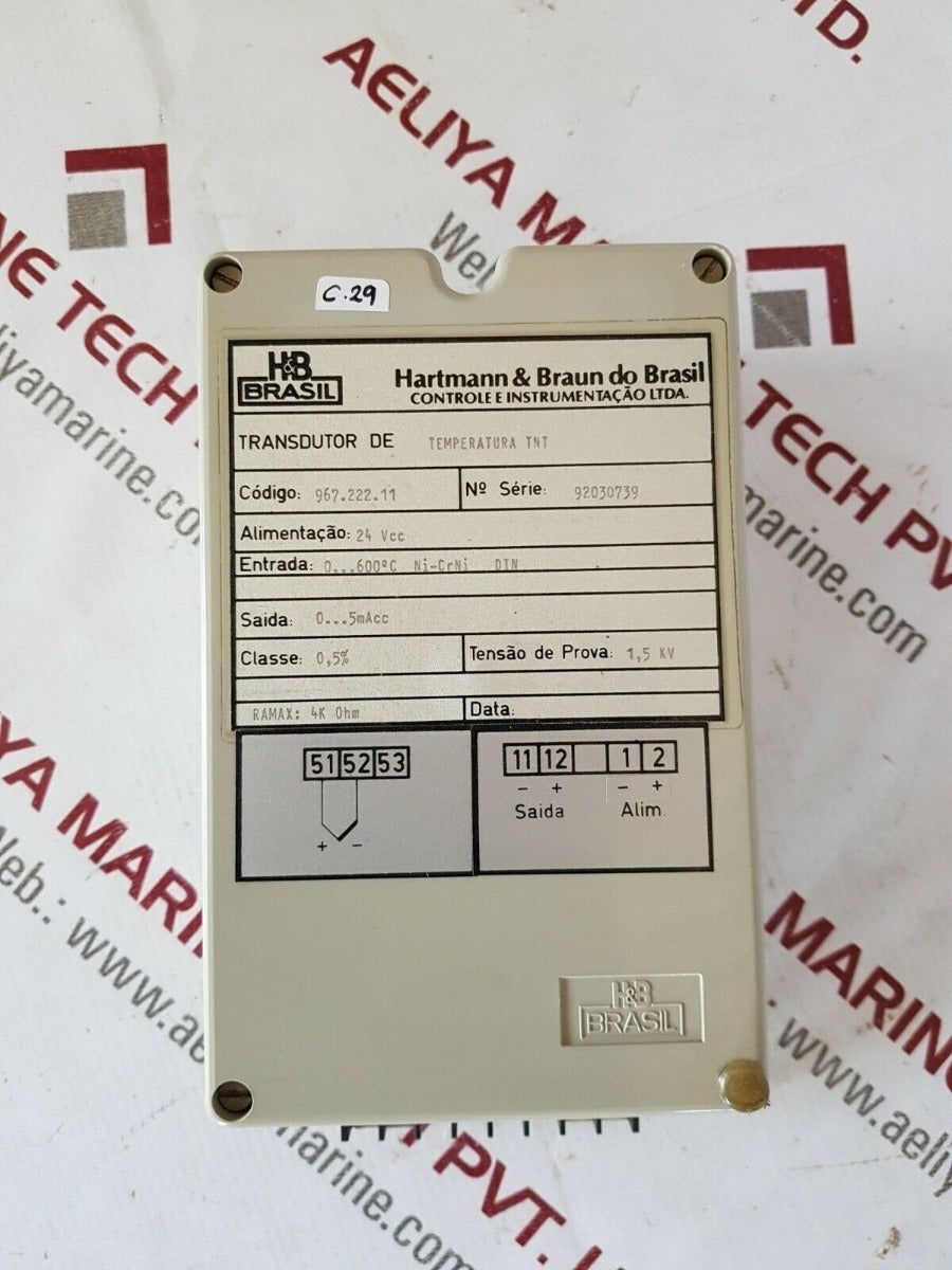 H&b brasil 967.222.11 transdutor de temperatura tnt