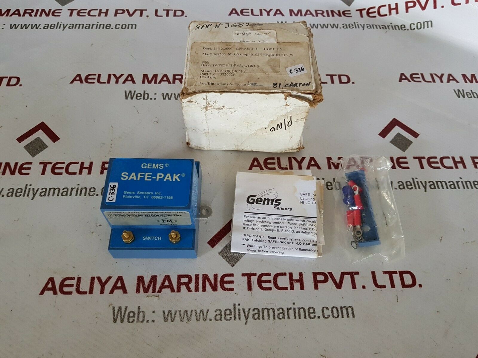 Gems st-44075 safe -pak sensors 120 vac 60hz, 5amps