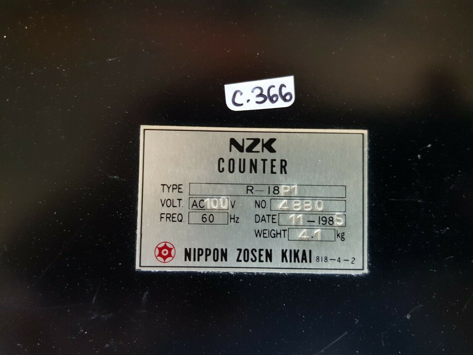 nippon zosen kikai r-18p1 counter ac100v 60hz