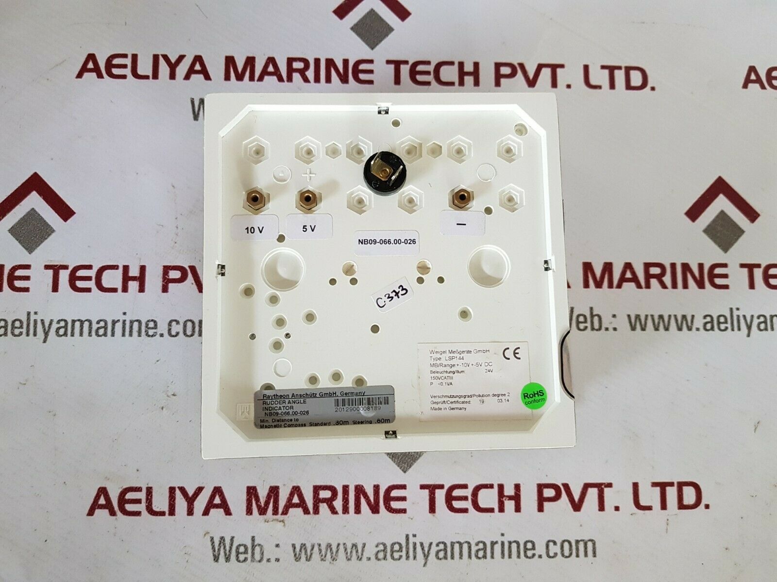 Raytheon anschutz nb09-066.00-026 rudder angle indicator lsp144