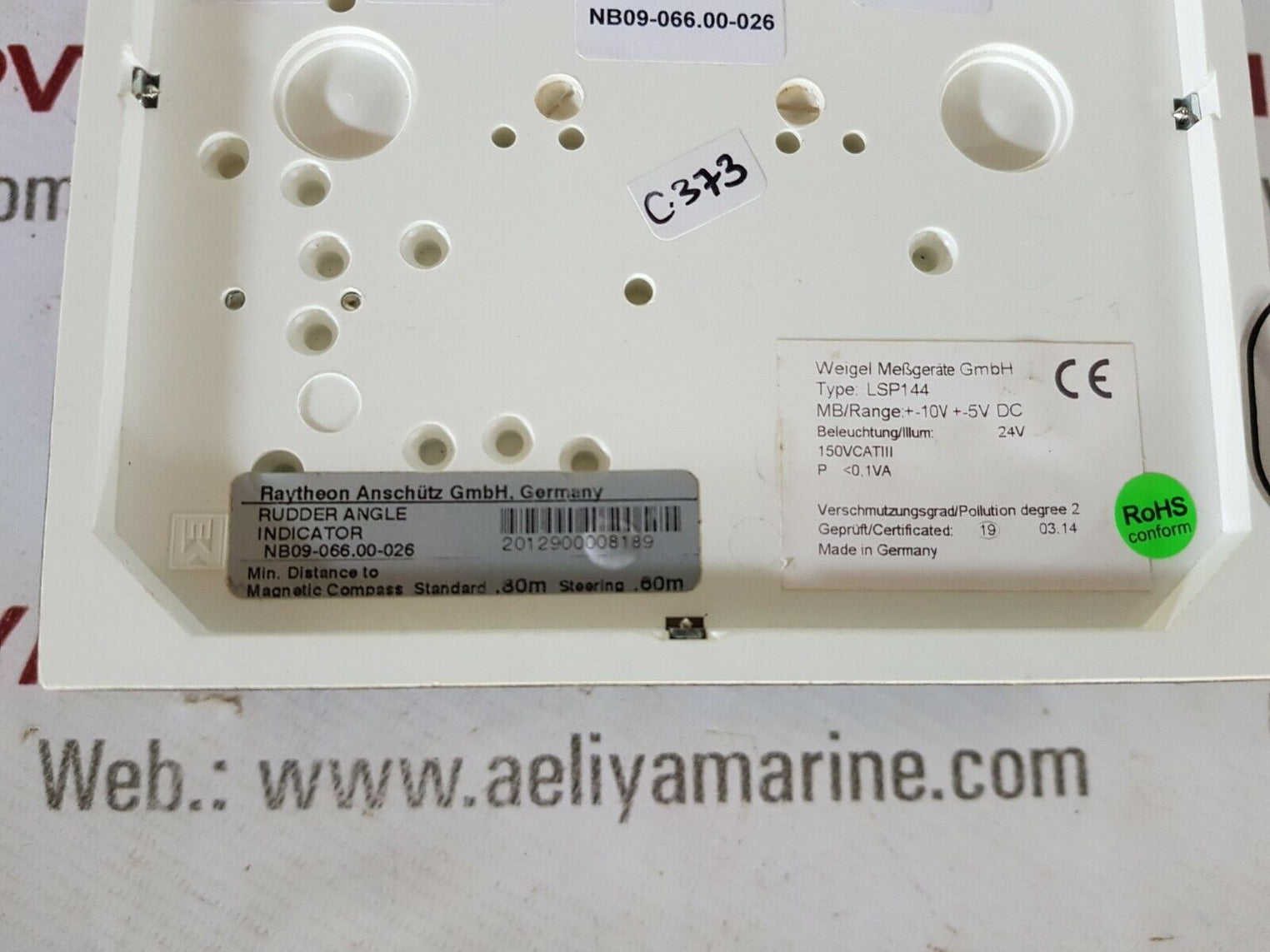 Raytheon anschutz nb09-066.00-026 rudder angle indicator lsp144