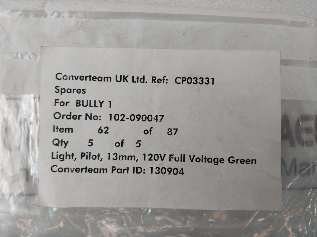 Lot Of 5X C3 Controls 13Sblg120St Pilot Indicator-green Light /Lamp 120V Ac/Dc