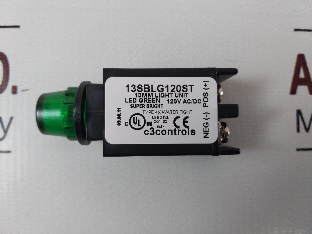 Lot Of 5X C3 Controls 13Sblg120St Pilot Indicator-green Light /Lamp 120V Ac/Dc