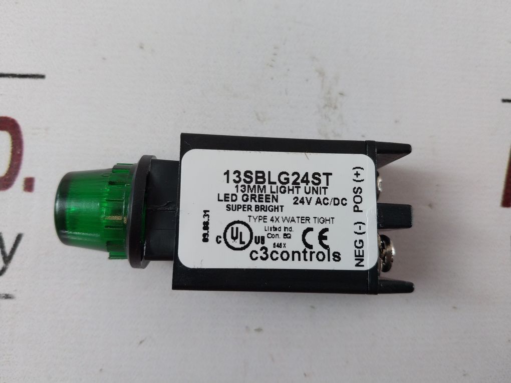C3Controls 13Sblg24St Led Green Super Bright Indicator Light