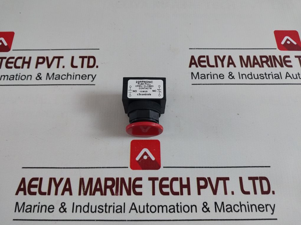 C3Controls 22Ppnonc-xpmrd Push Pull Button With Polyester Clamp Mushroom Cap