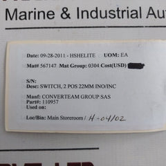 C3Controls/Converteam Wno/Wnc 22Mm Ino/Inc Push Button/Selector Switch