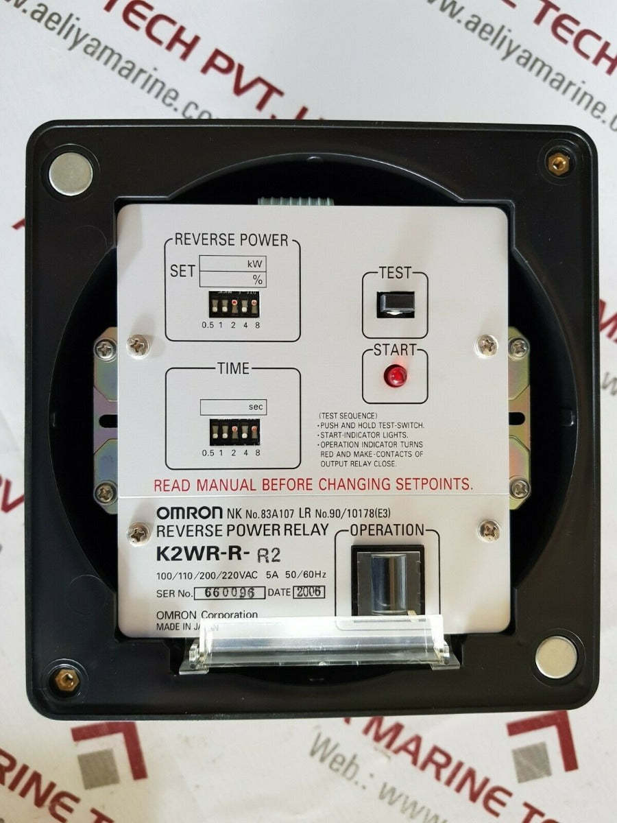 Omron k2wr-r-r2 reverse power relay 100/110/200/220vac 5a 50/60hz