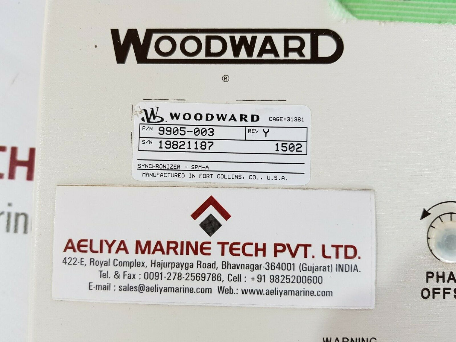 Woodward 9905-003 spm-a synchronizer rev. y