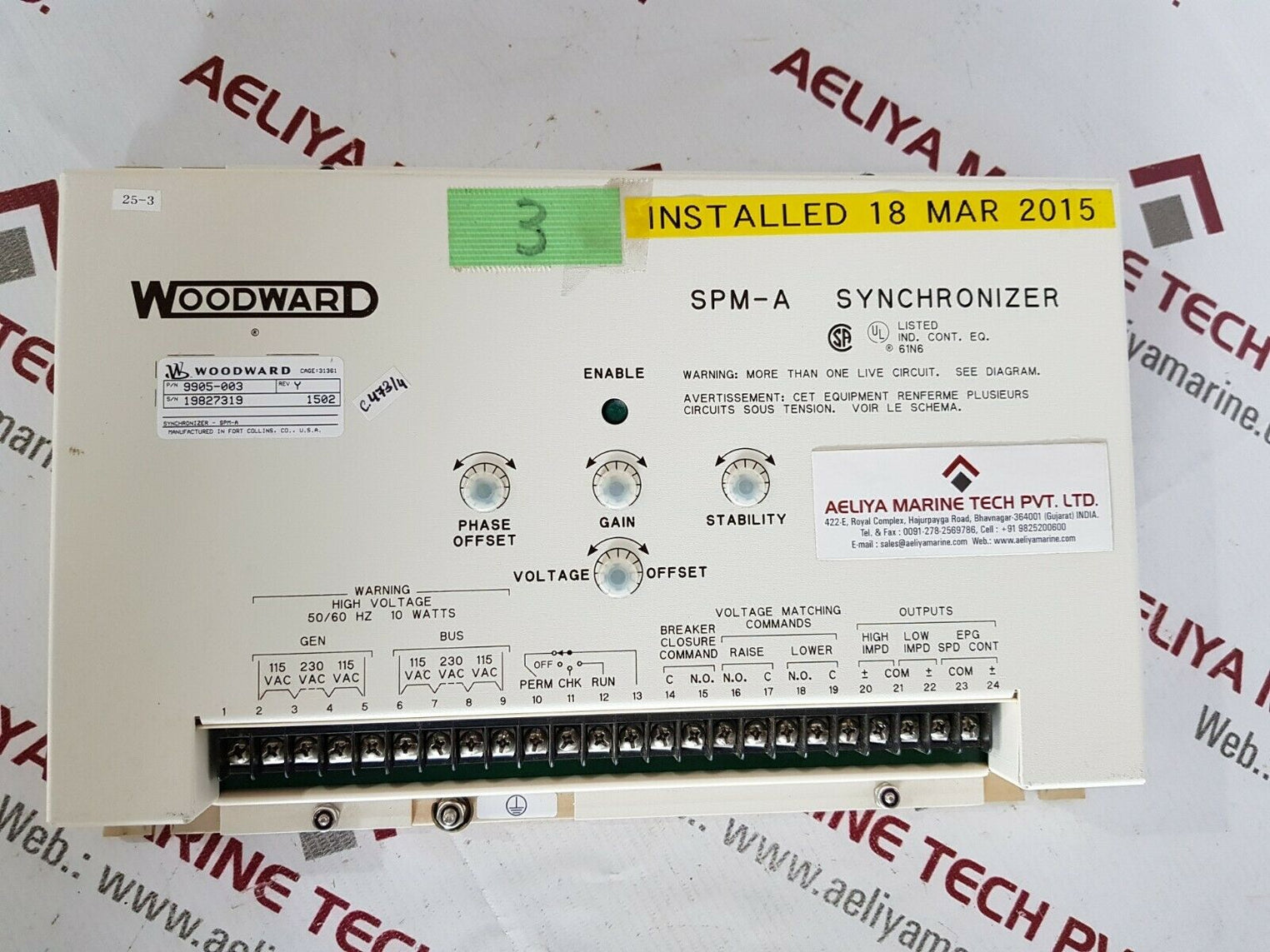 Woodward 9905-003 spm-a synchronizer rev. y