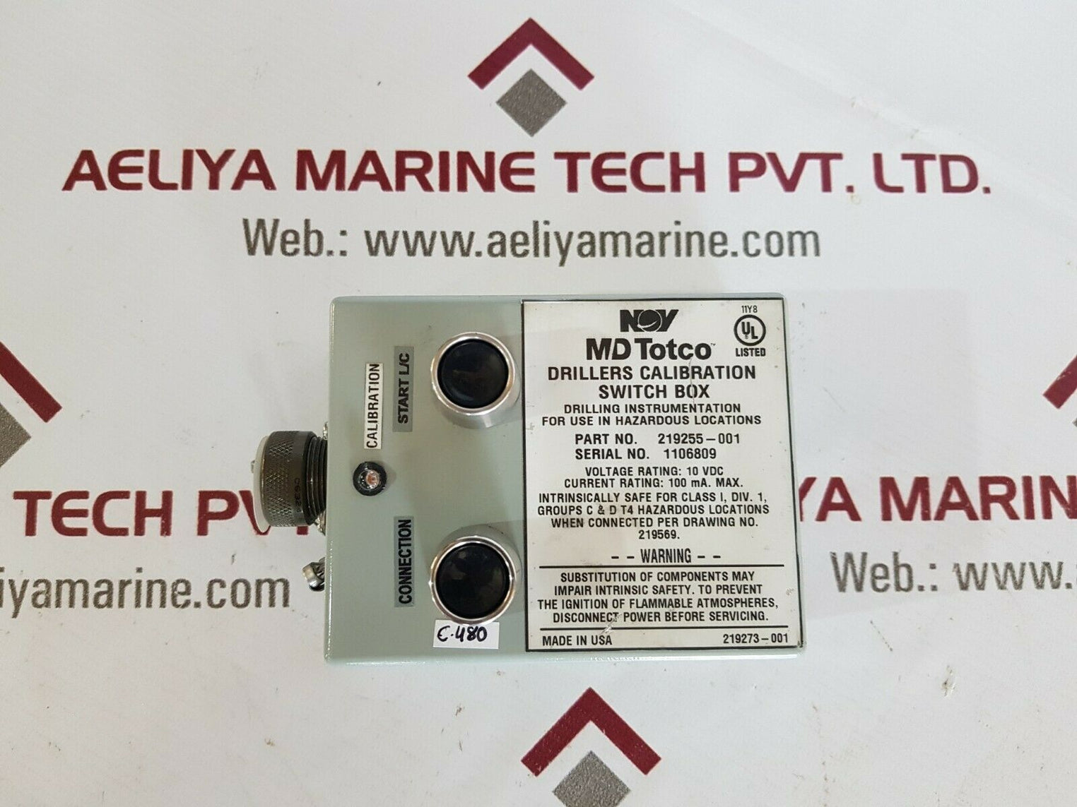 Nov md totco 219255-011 drillers calibration switch box