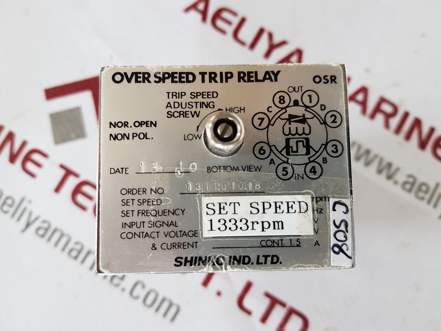 shinko 1333rpm over speed trip relay